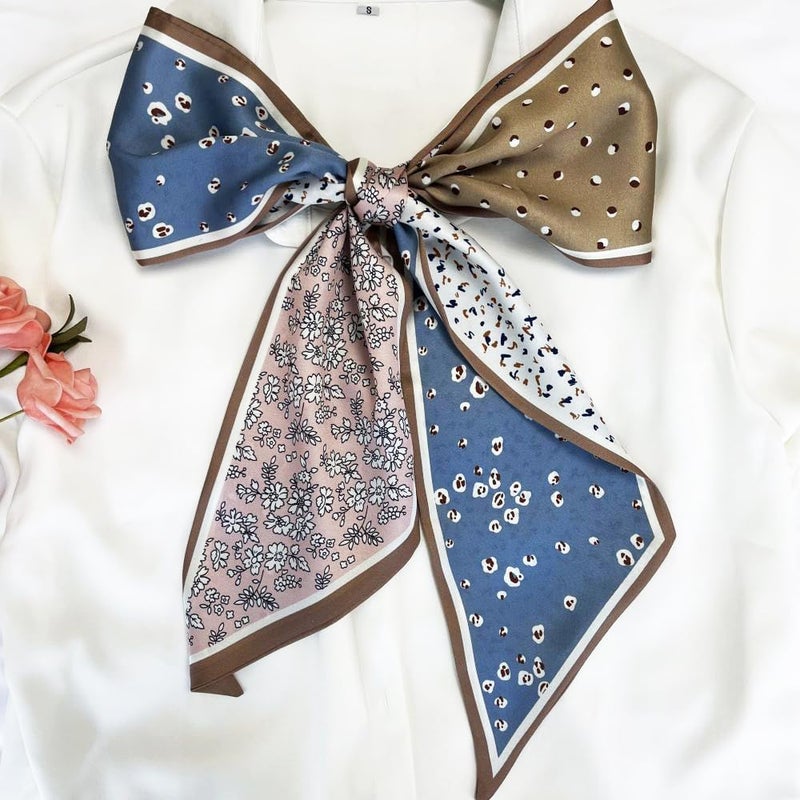 FONYVE Silk Head Scarf for Hair Fashion Headwrap for Women Lightweight Neck Tie - Image 2